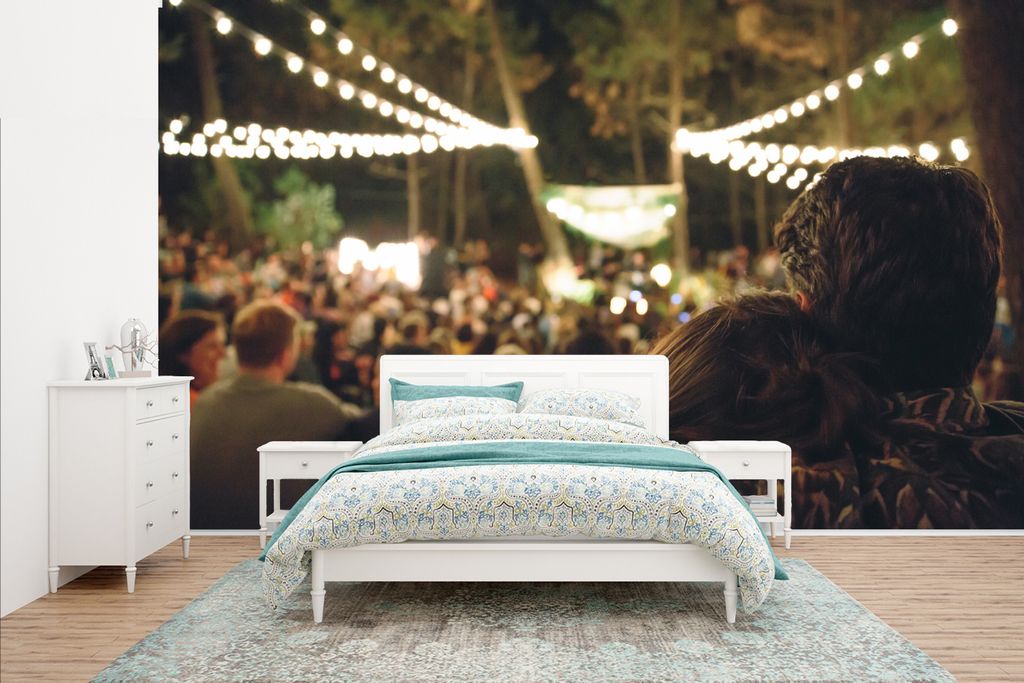 MuchoWow Fototapete für Wohnzimmer oder Schlafzimmer Wandtapete Vinyl Motivtapete Paar bei einem Fest - 435x260 cm - Kinderzimmer
