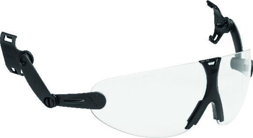 3M Hard Hat Integrated Safety Glasses, Clear, V9C, Schwarz, Produktbild 