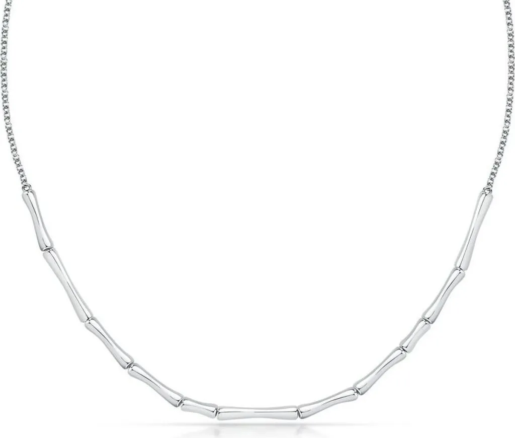 Collier Essenza SAWA08 argent recyclé brillant - Design épuré luxe bio