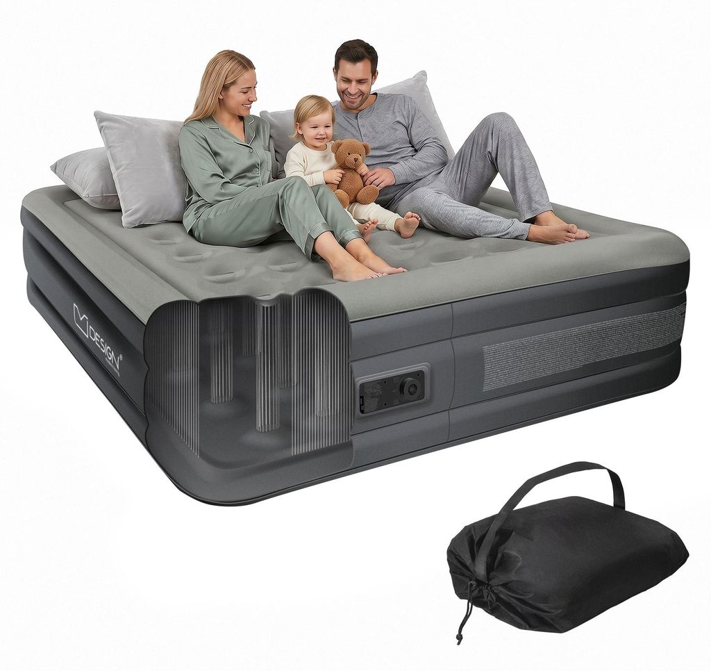 ML-Design Luftmatratze 2 Personen 203x157x47 cm Grau, , Produktbild 