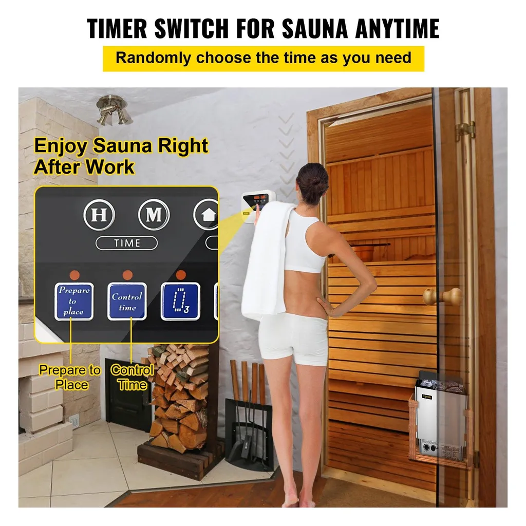 Programmateur pour Poêle de Sauna - Réglage Temps et Chaleur à Distance - 4