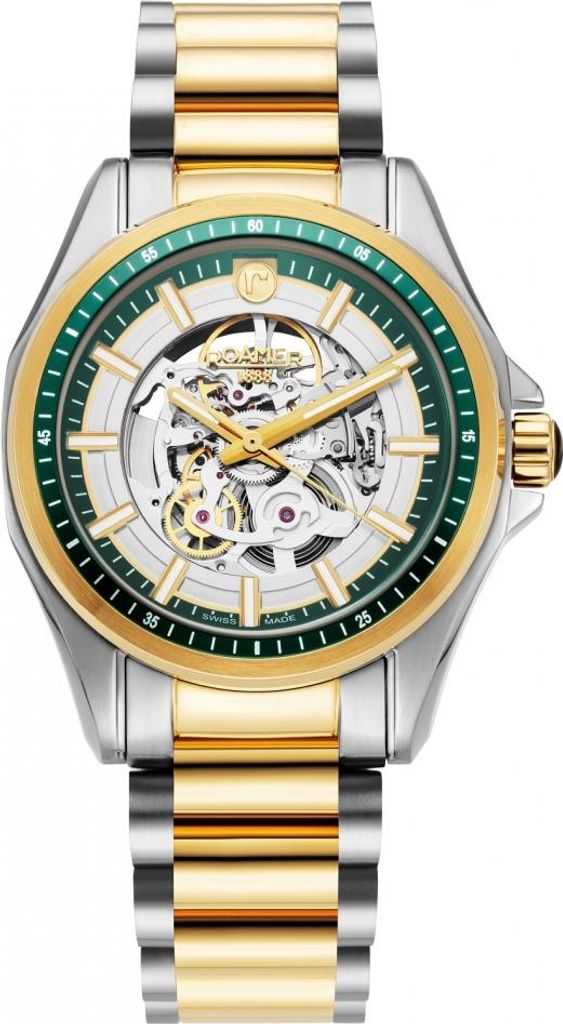 Herrenuhr ROAMER 220984 48 75 20 klassisches grünes Skelett