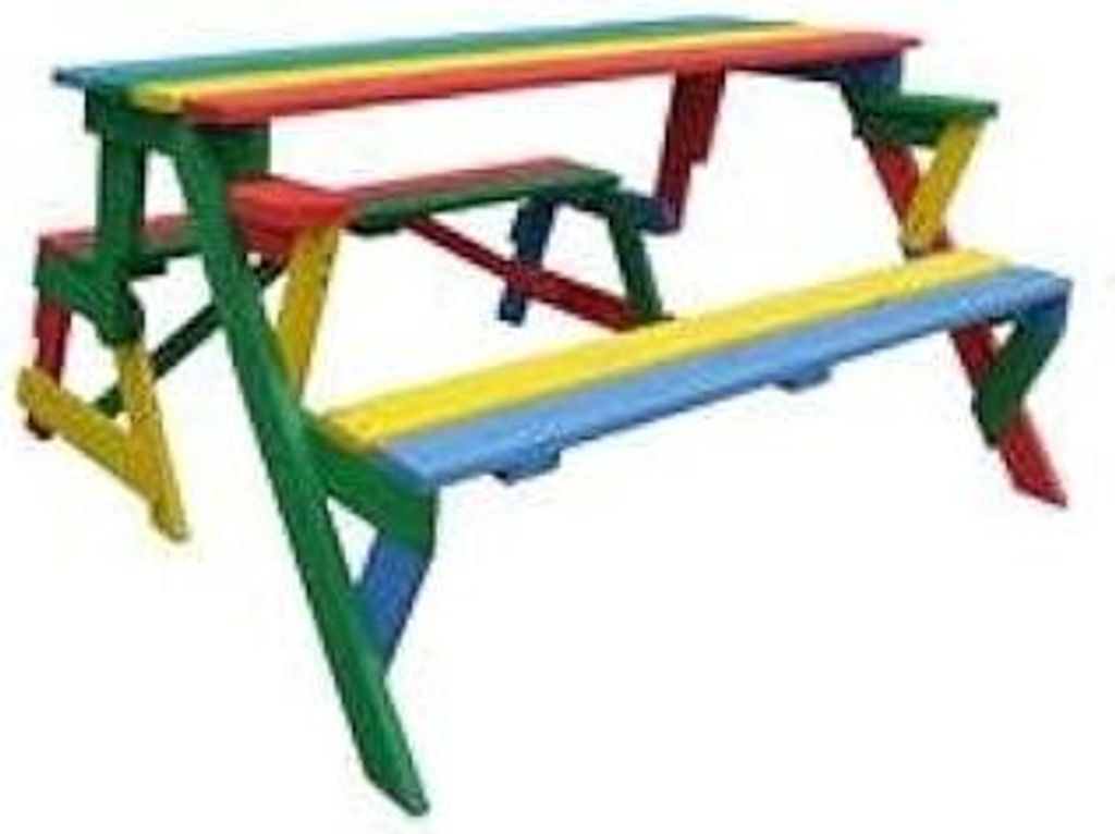 Habau 687 Kinder-Picknickbank, Mehrfarbig, 100 x 99 x 58 cm