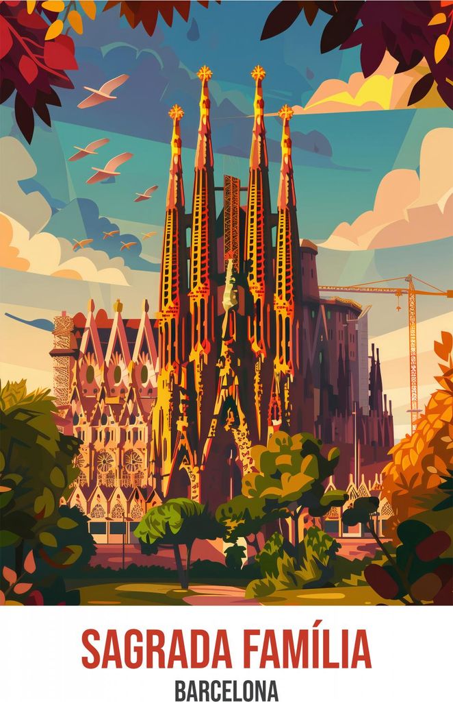 Plakat 75x100cm Sagrada Família