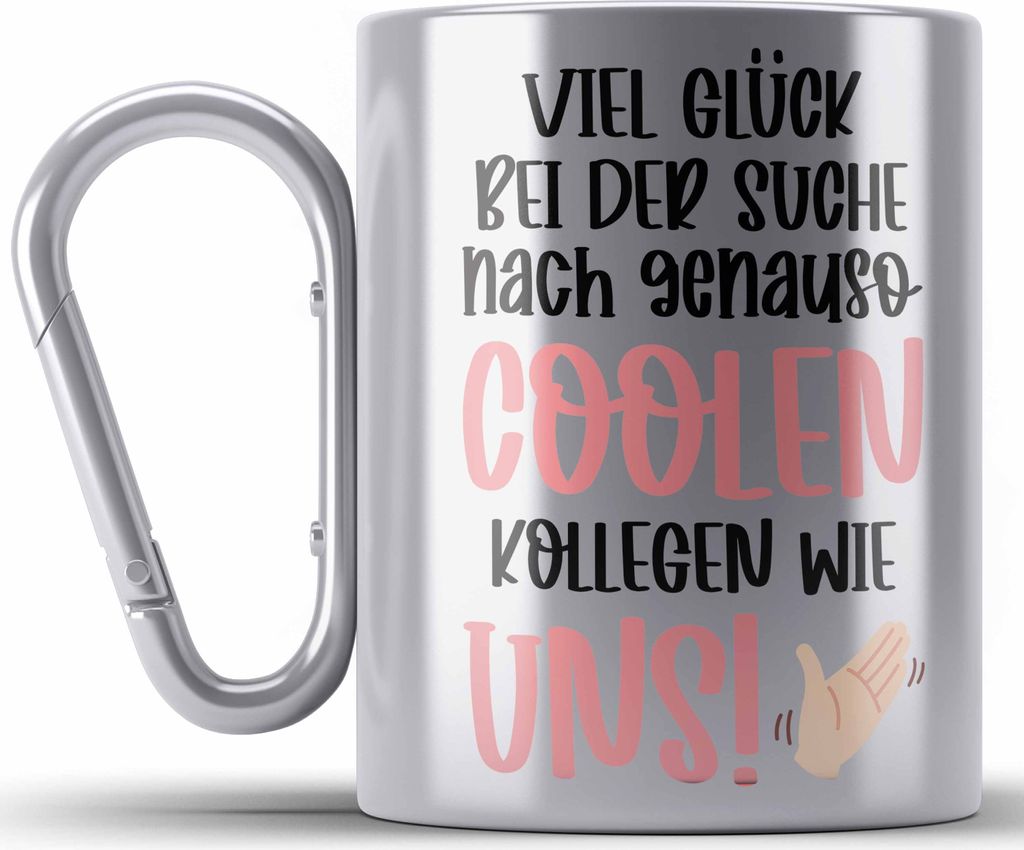 Trendation - Jobwechsel Edelstahl Tasse Karabiner Geschenk Produktbild 
