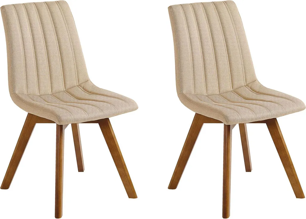 Aménagez votre salle à manger avec ce lot de 2 chaises rétro en tissu