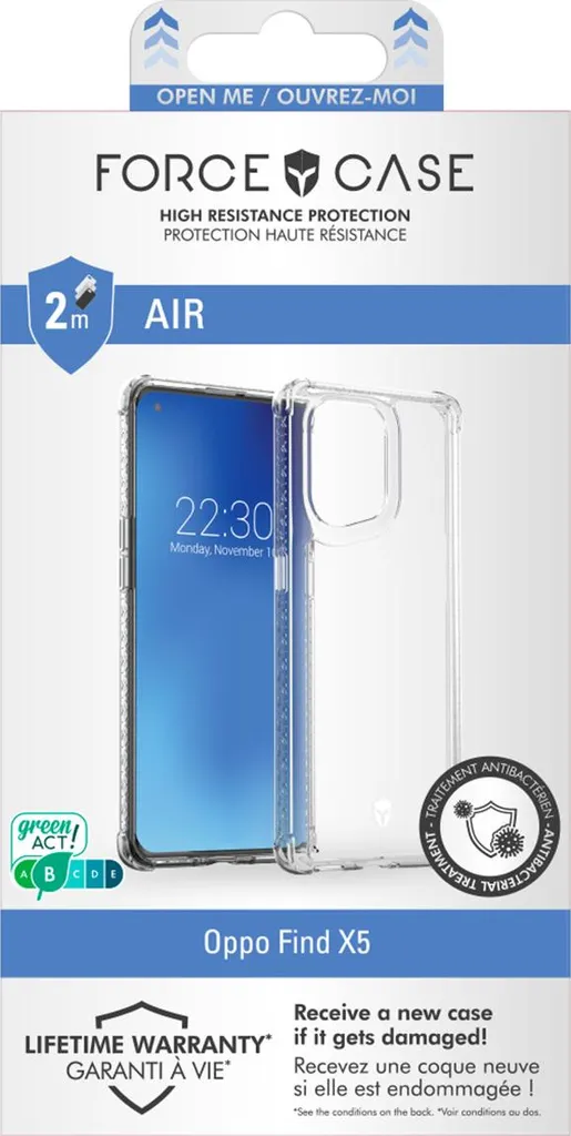 Force Case, custodia rinforzata per Oppo Find X5 AIR, trasparente - 5