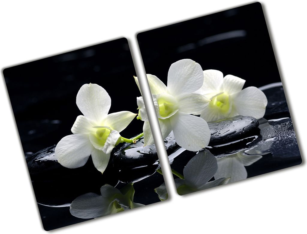 Tulup Glas Herdabdeckplatte - 2x40x52 cm - Glaskeramikkochfeld-Abdeckung Spritzschutz Glasabdeckplatte Kochplattenabdeckung und Schneidebrett - Zwe...