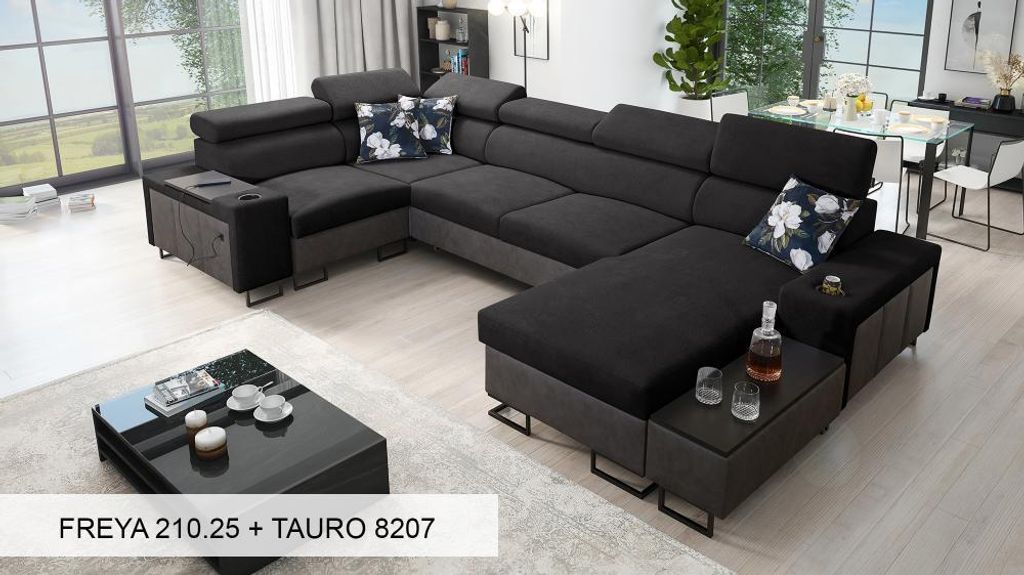 Moderne Wohnlandschaft U-Form Ecksofa MELODIE IV MAXI mit Produktbild 