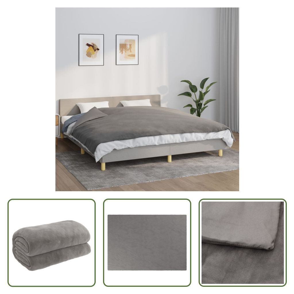The Living Store Gewichtsdecke mit Bezug Grau 155x220 cm 7 kg Stoff