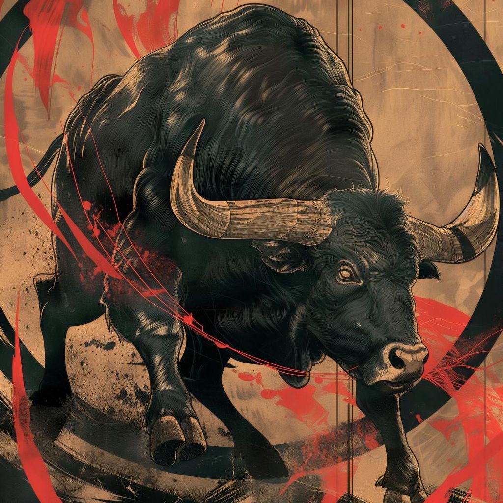 Plakat 20x20cm Starker Stier