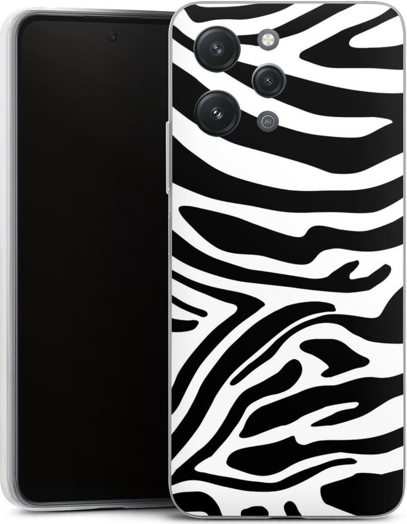 DeinDesign Slim Hülle für Xiaomi Redmi 12 Silikon Case Ultra Dünn Handyhülle Animal-Look Animalprint Zebra