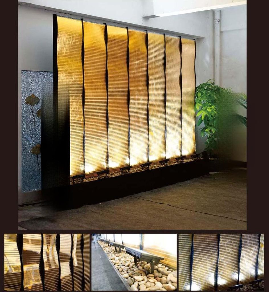 Wasser Wände xxl Dekoration Edelstahl Trenn Maßfertigung Led Wasserwand Water