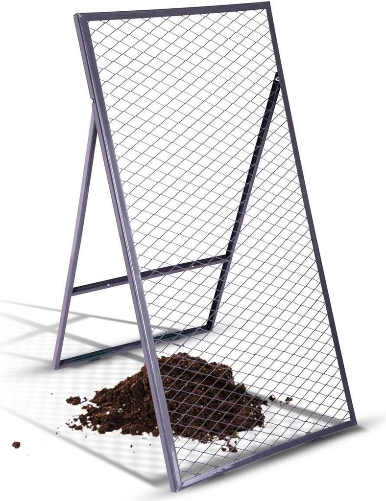 Novatool Boden Durchwurfsieb 100x50 cm, aus pulverbeschichtetem Stahl, Durchwurfgitter Sieb für Erde Rasen Sand Kompost, Gartensieb Metallsieb Gar...