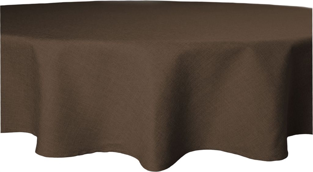 Tischdecke rund 180 cm braun Leinenoptik Lotuseffekt Tischwäsche Wasserabweisend