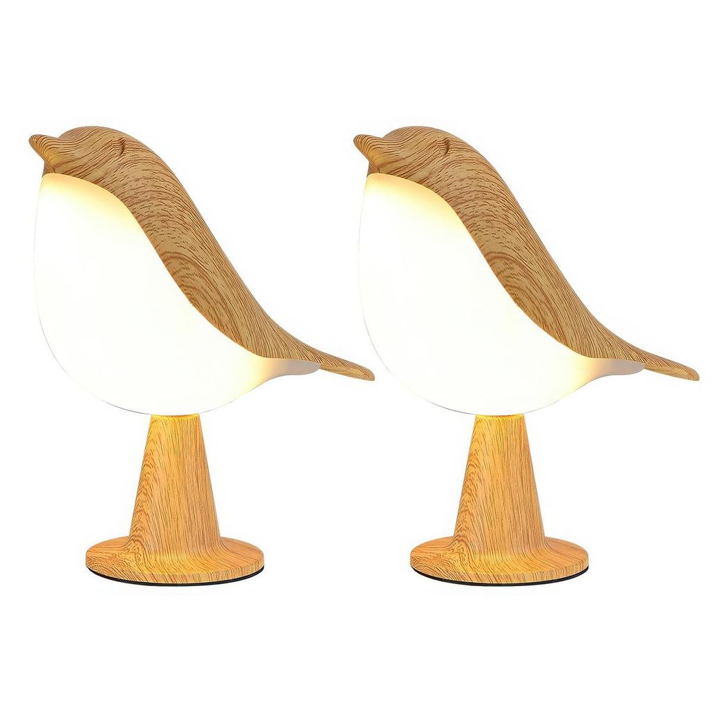 2-teilige Touch-Nachttischlampe, dimmbare kleine kabellose Tischlampe, süßes Vogellicht-Nachtlicht, geeignet als Geschenk für Kinder
