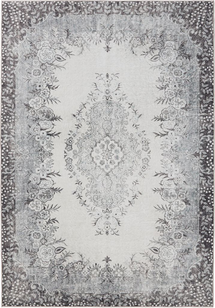 Interiyou Waschbarer Teppich Gent Schwarz/Grau 60x120 cm