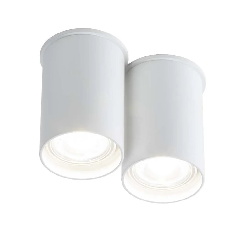 Spot double blanc ARIDA Shilo en métal pour plafonds bas et petits espaces