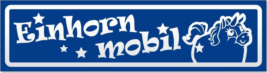 Einhorn Mobil invertiert Magnetschild Schild magnetisch