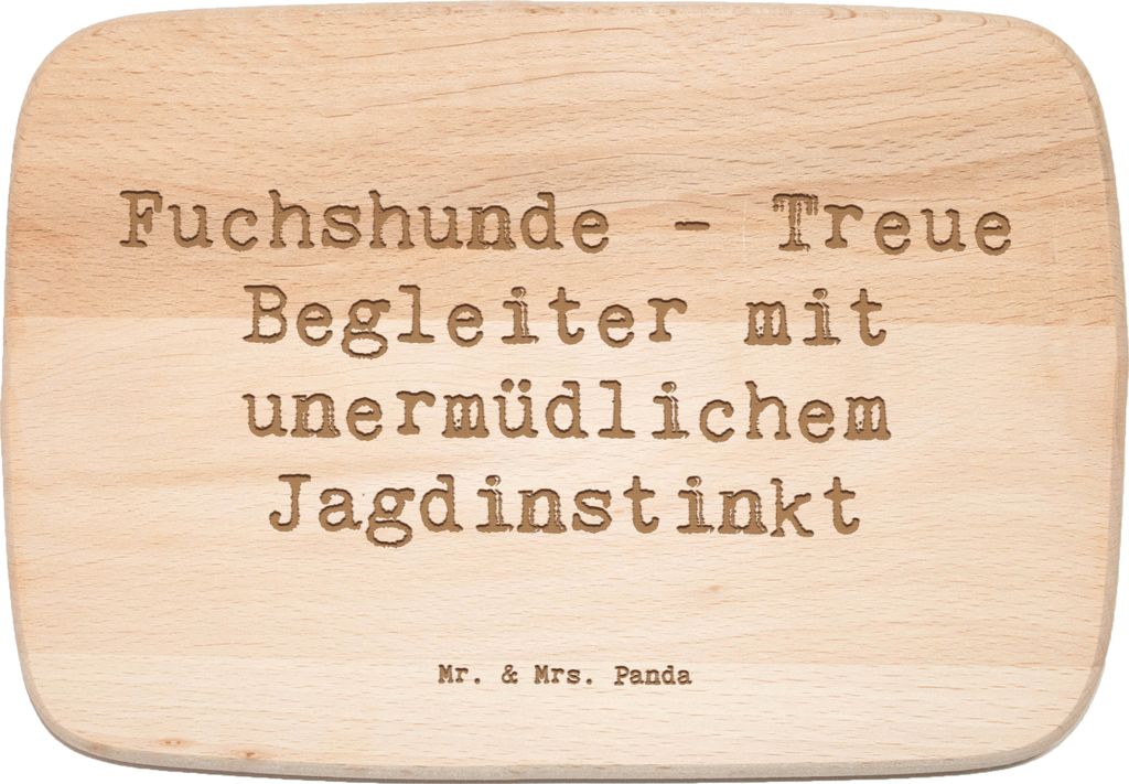 Mr. & Mrs. Panda Holzbrett Spruch Fuchshunde Treue - Transparent - Geschenk, Hunde, Hunderassen Eigenschaften, Abenteuer, Frühstücksbrett, Charak...