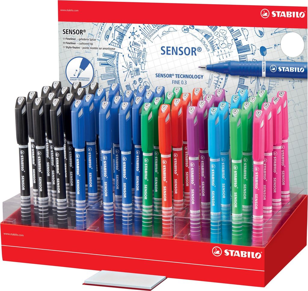 STABILO Fineliner sensor 48er Display - 8 Farben
