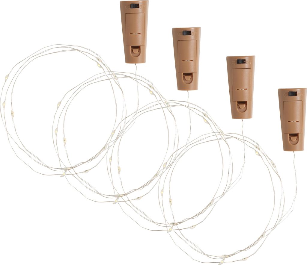 VBS Micro LED Lichterkette Flaschenkorken, batteriebetrieben