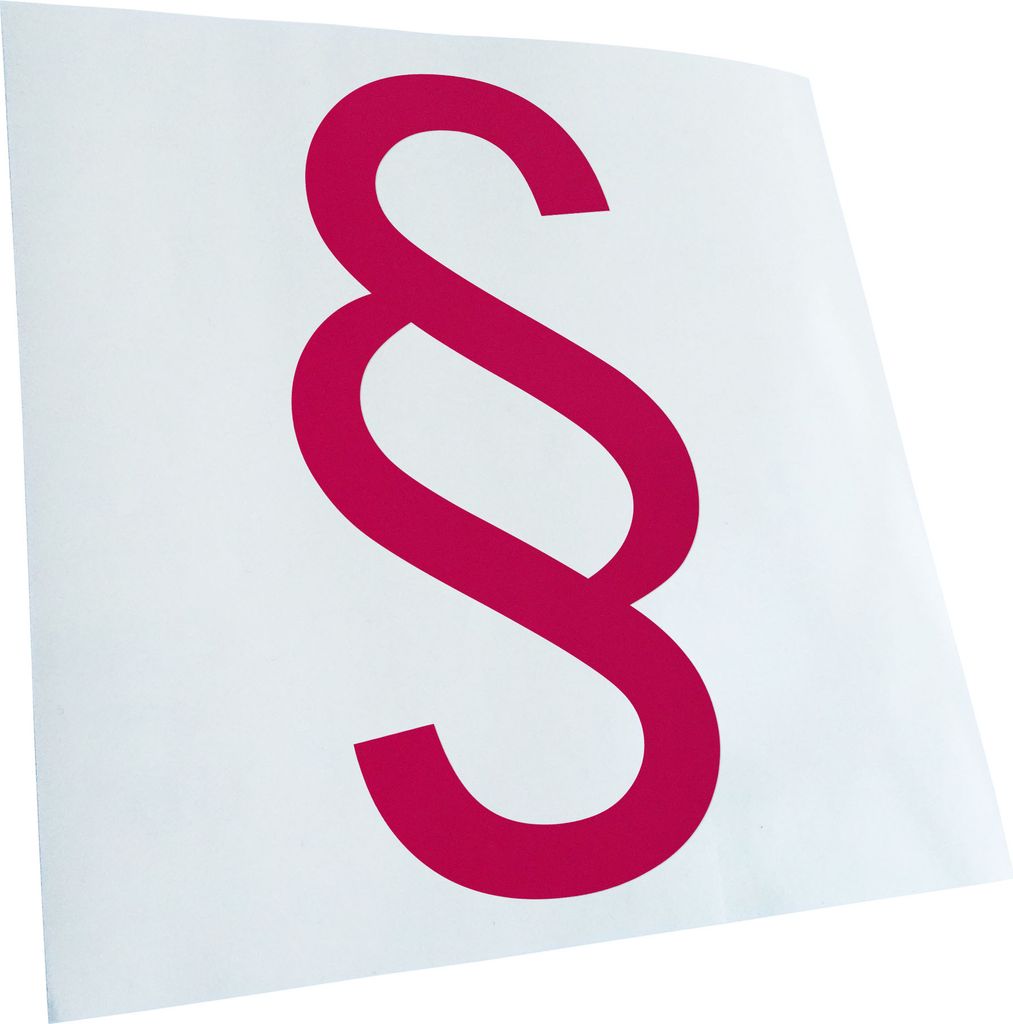 Kiwistar - Autoaufkleber - Paragraph Paragraf Zeichen Heckscheibe - Aufkleber für Auto Kfz Fahrrad, LKW, Truck Mofa