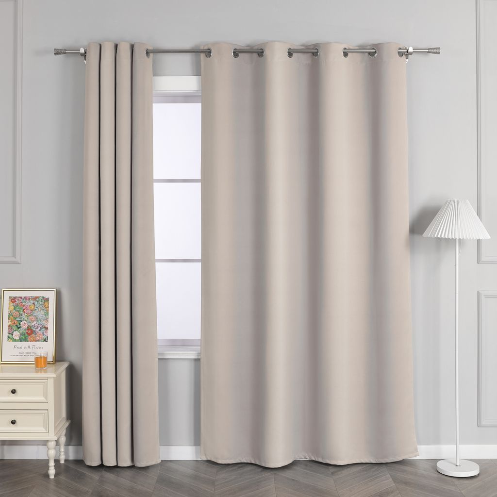 Joyswahl Blickdicht Gardinen Verdunklungsvorhänge Ösenschal Sonnenschutz Schlafzimmer Wohnzimmer HxB 225x135 cm Braun 1 Stück