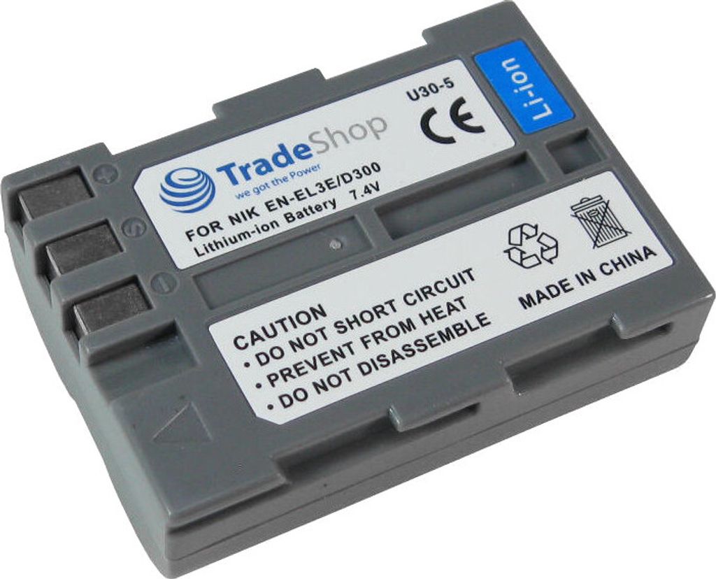 Trade-Shop Kamera Li-Ion Akku 7,2/7,4 / 2000mAh ersetzt Nikon EN-EL3 EN-EL3e EN-EL3a EN-EL3e-2