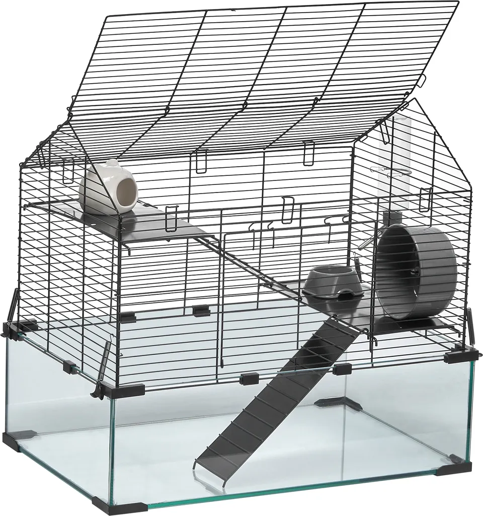 Cage pour Petit Rongeur Spacieuse Idéale pour Hamsters et Rats Curieux