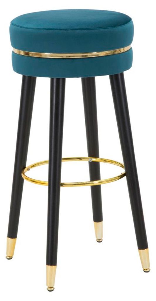 Mauro Ferretti Paris Barhocker Ø 35x74 cm petrol gold Produktbild 
