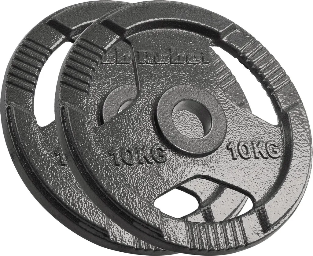 Disques en fonte Rebel 2x10kg robustes avec trou 51mm haute qualité