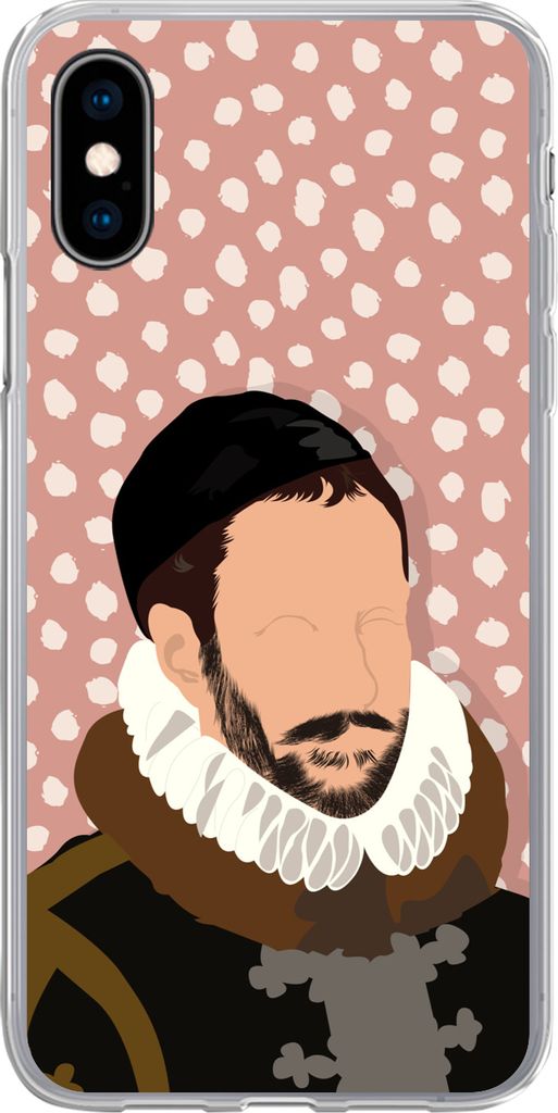 MuchoWow Handyhülle Schutzhülle Hülle für Telefoonhoesje iPhone X Pastell - Wilhelm von Oranien - Tupfen - Alte Meister Silikon Softcase Hand...