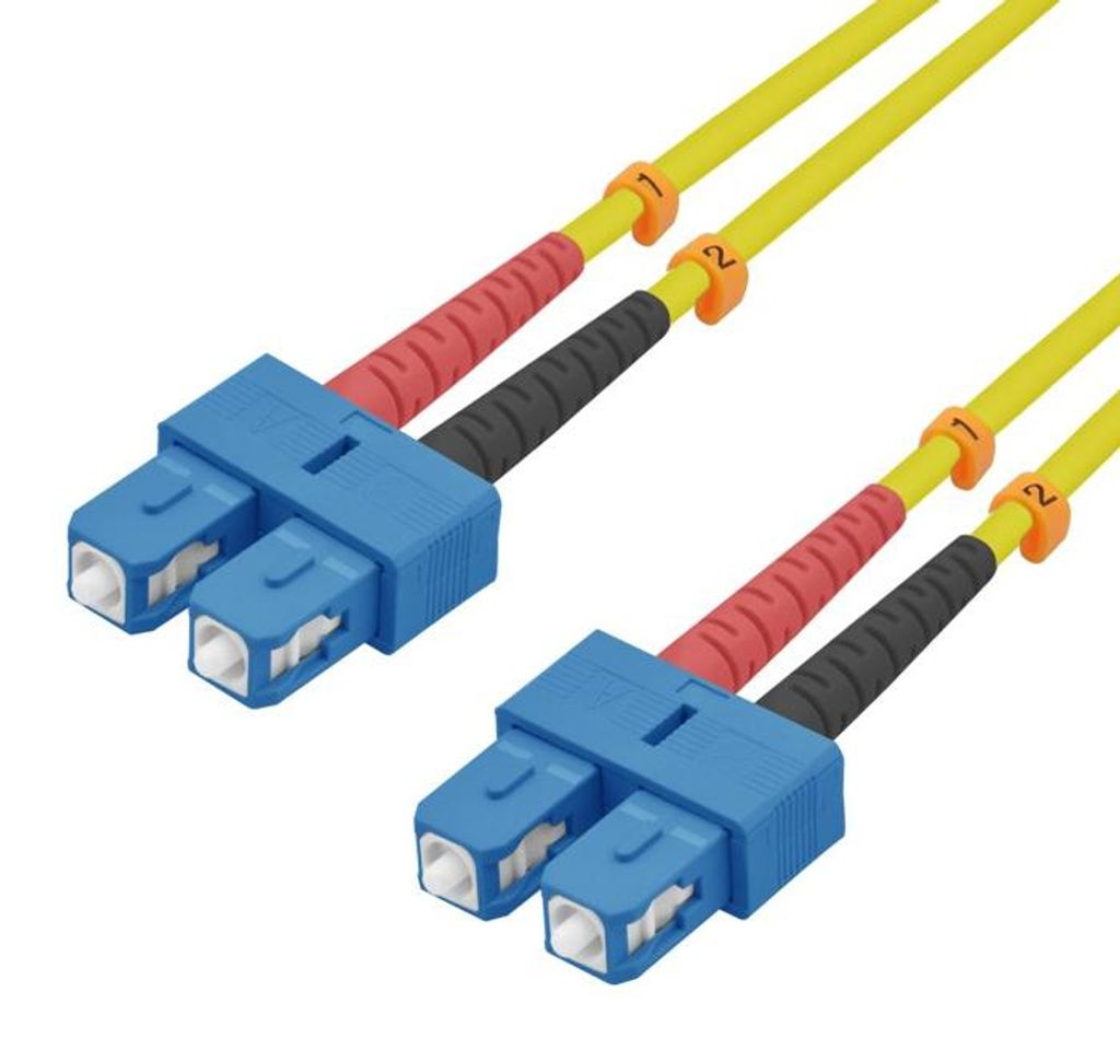 helos LWL Patchkabel OS2 Duplex 3,0mm SC-SC 9/125μm gelb 7,5m LSZH