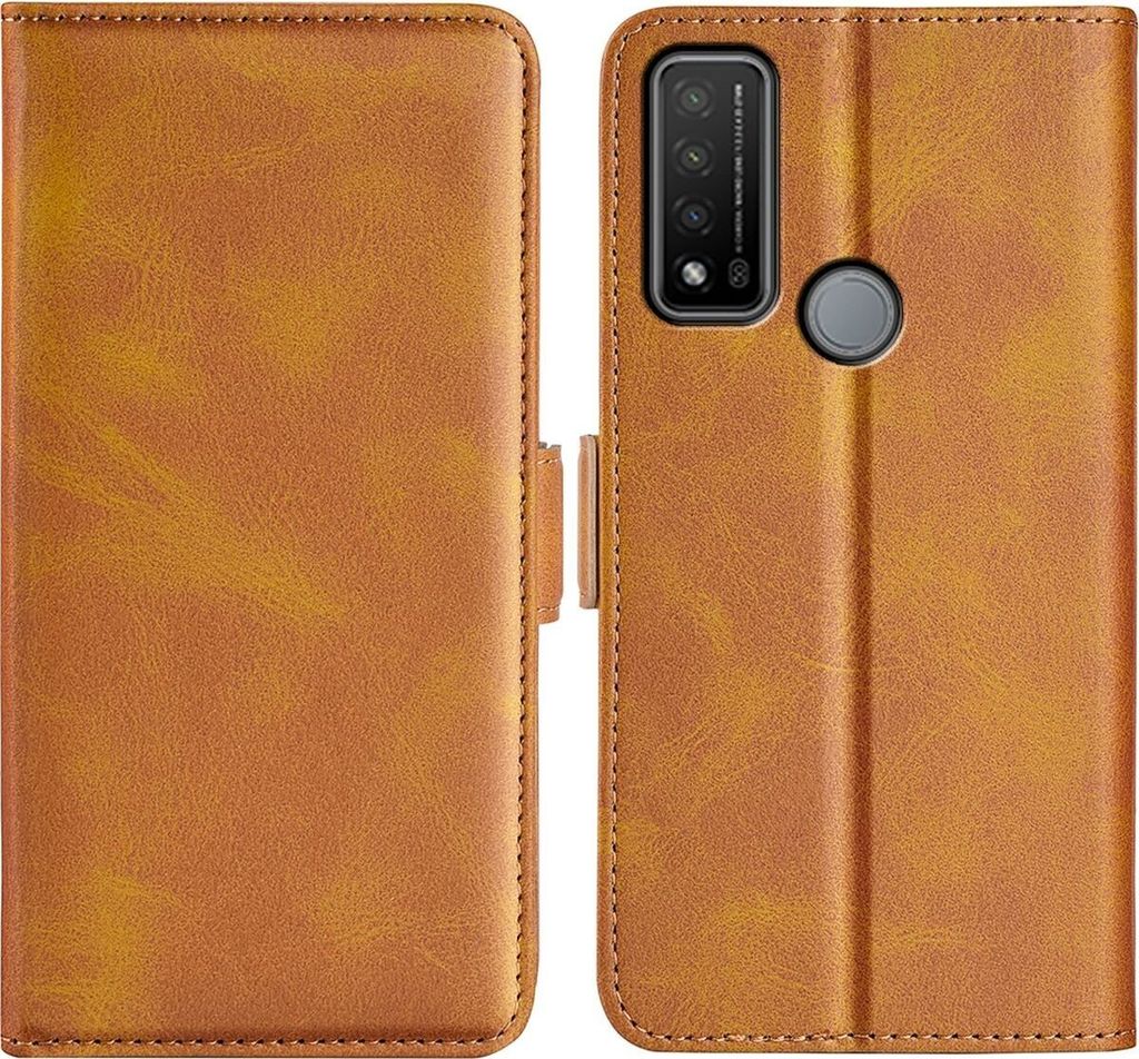 Mobigear Slim Magnet TCL 20 R 5G Hülle Klapphülle Geldbörse - Cognac