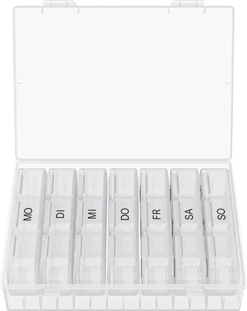 WELLGRO Tablettenbox für 7 Tage - Pillendose je 3 Fächer Produktbild 