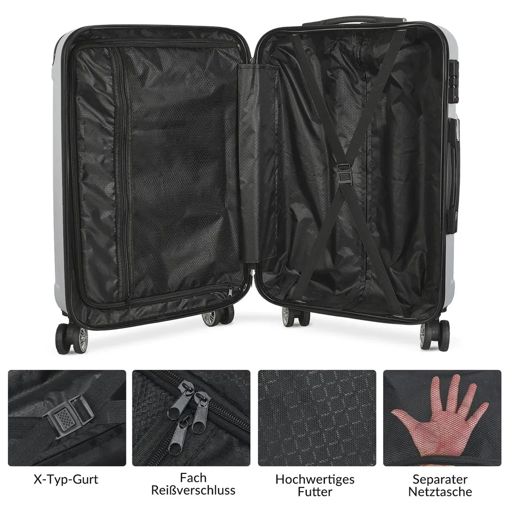 Valises ABS argent à roulettes silencieuses : robustesse et design moderne - 5