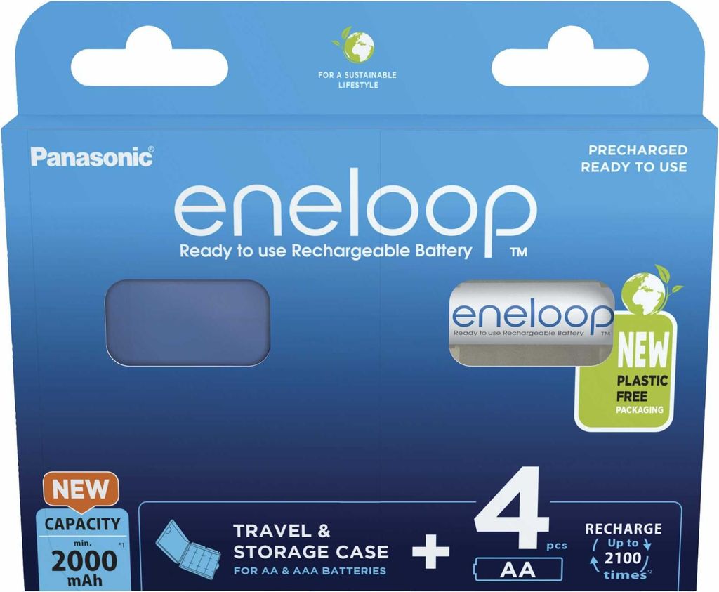 1x4 Panasonic Eneloop Mignon AA 2000mAh + Akkubox Obrázok produktu 