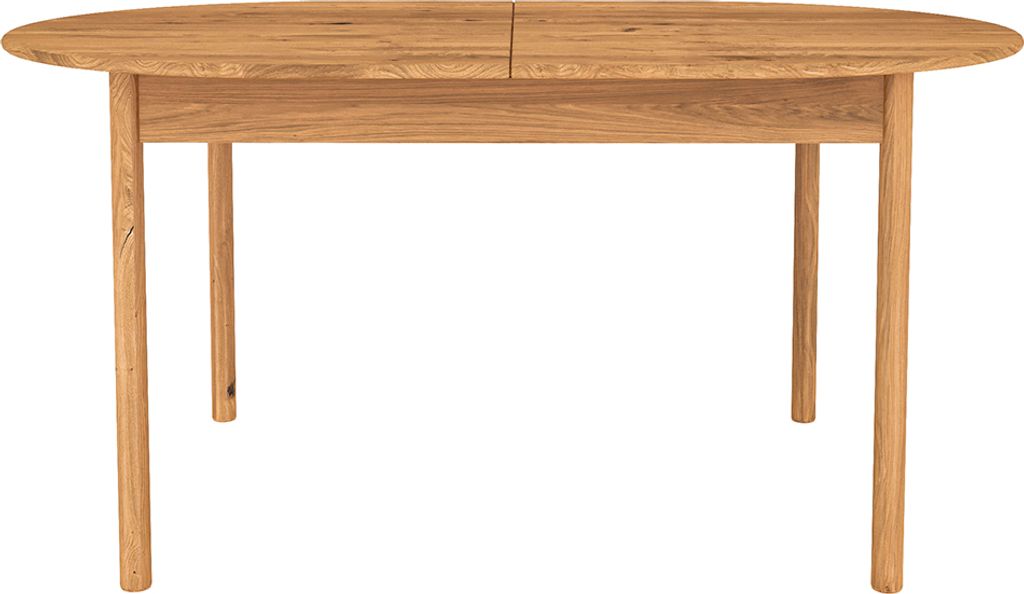 Esstisch oval ausziehbar 140/185x100 cm, Eiche massiv geölt, PORI-165