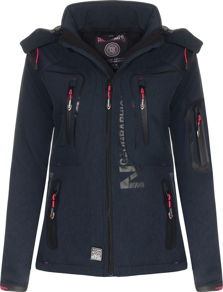 Geographical Norway Damen Softshell Jacke G-TANSY - NAVY / F.PINK - S