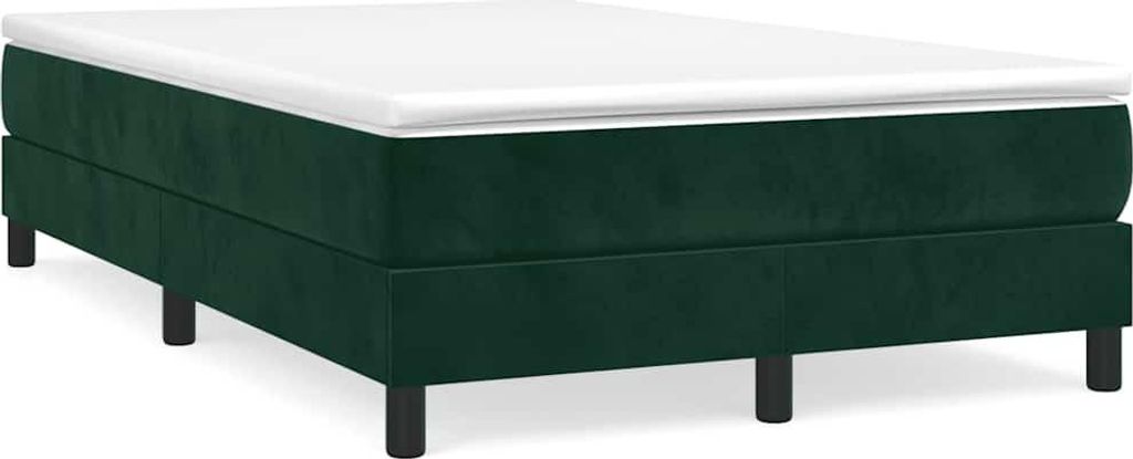 vidaXL Boxspringbettgestell Dunkelgrün 120x200 cm Samt Produktbild 