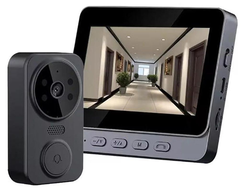 Zimilo Video Türklingel Set mit Monitor, 2,4 GHz Funk ohne App & WLAN, Zwei Wege Audio, Nachtsicht, 100 m Reichweite, Wand & Tischmontage