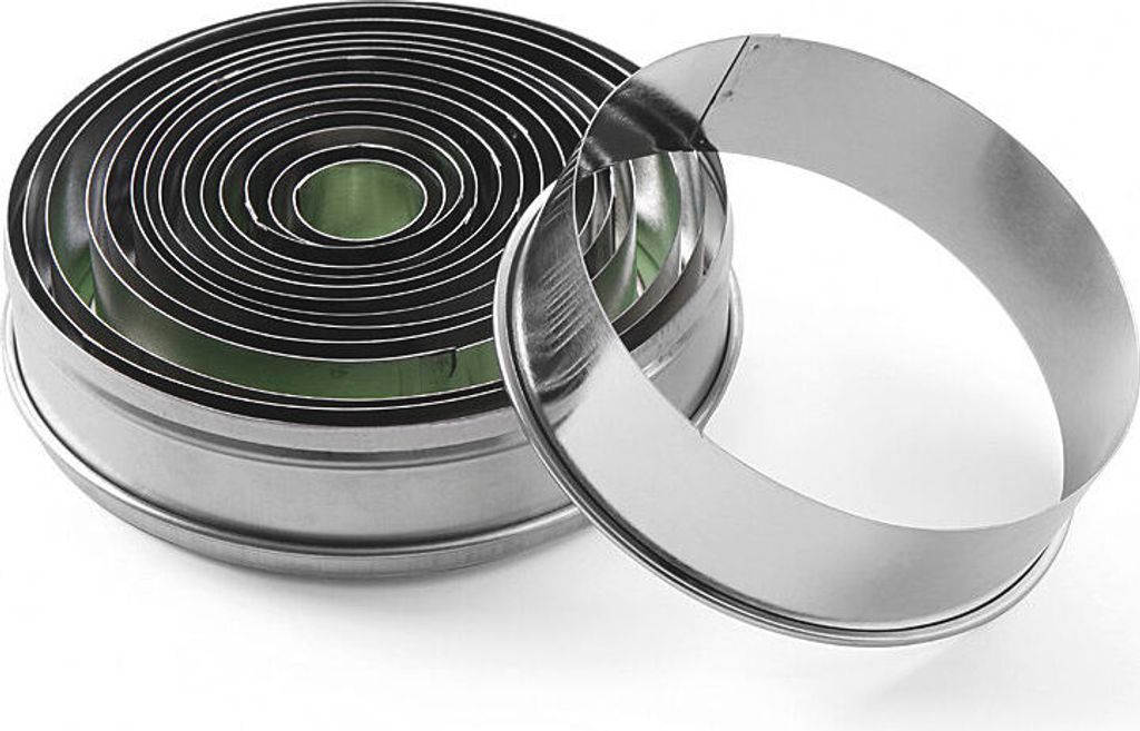 HENDI Ausstechformtrommel 14er-Set Edelstahl Rund Glatt 18-108 mm