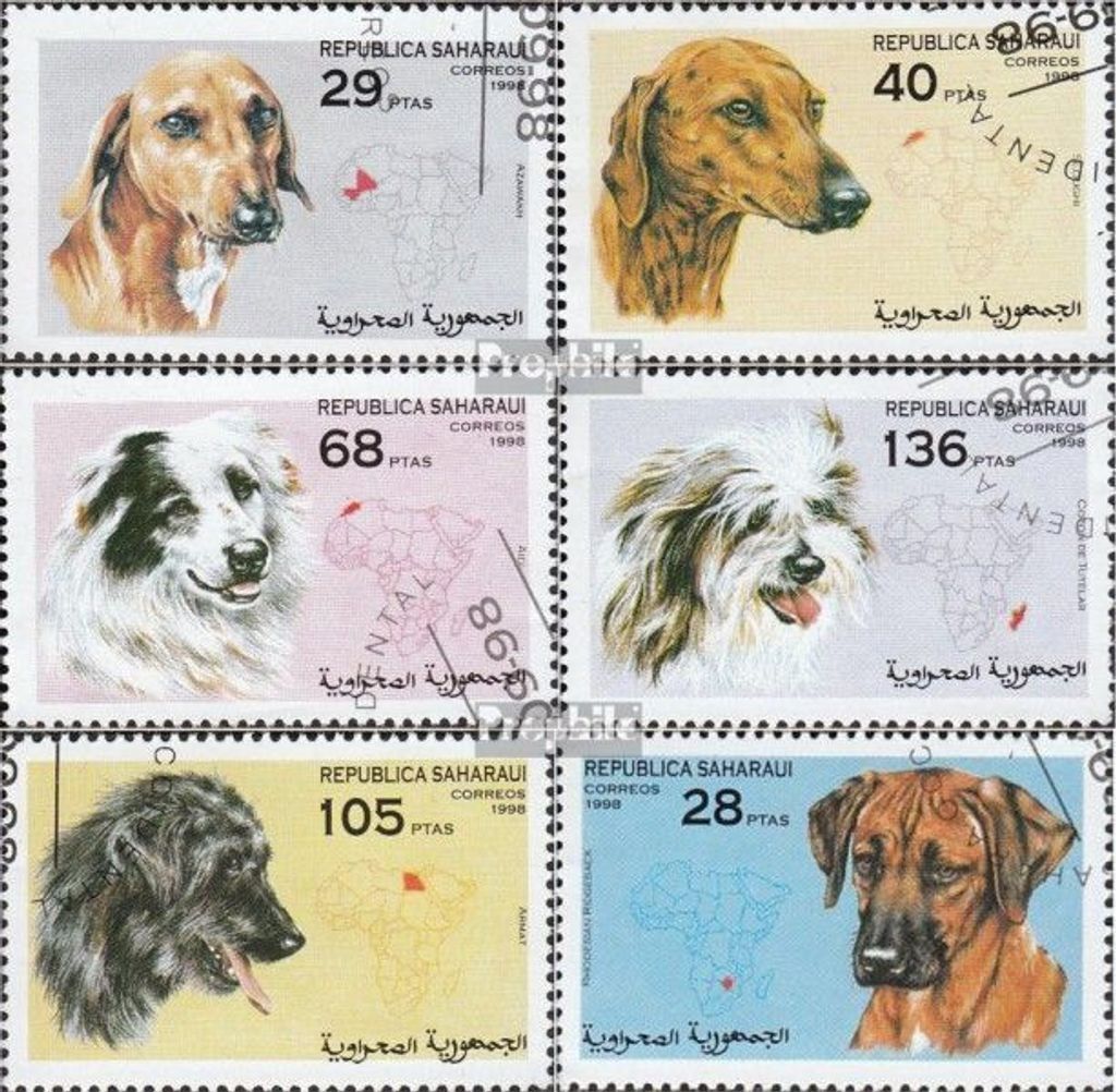 Briefmarken Sahara 1998 Mi Ausgabe der Exilregierung ohne Gültigkeit im int. Postverkehr Nr.47 gestempelt Hunde