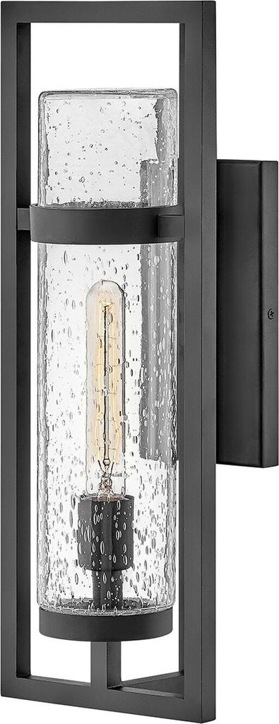 Wandlampe außen Aluminium Glas IP44 Schwarz E27 Vintage Design Wandleuchte