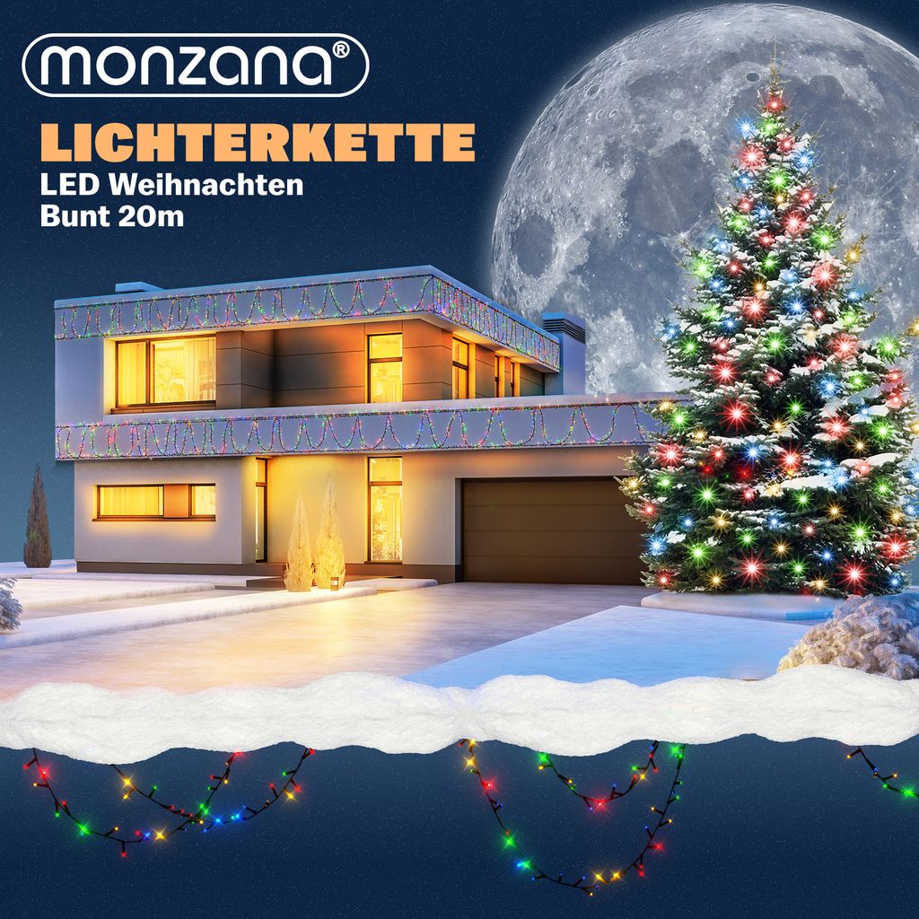 MONZANA® Lichterkette Außen 200x 400x 600x