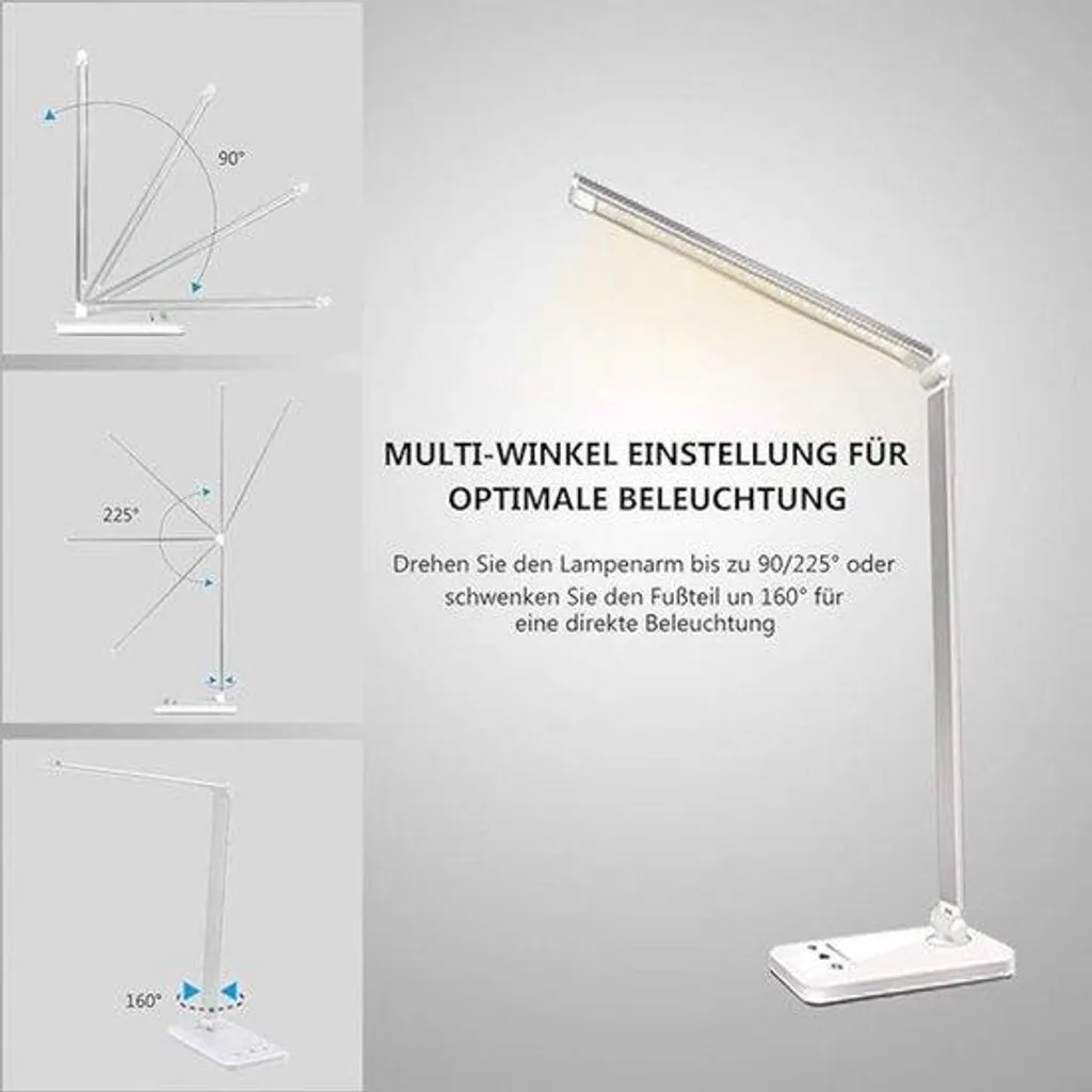 Lampe LED préservant la vue avec intensité réglable et design compact