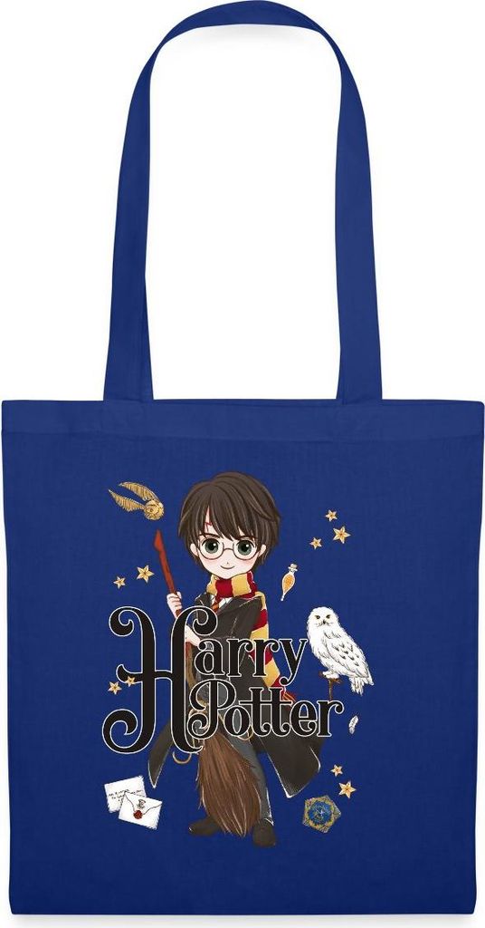 Spreadshirt Harry Potter Elemente Stoffbeutel, One size, Royalblau