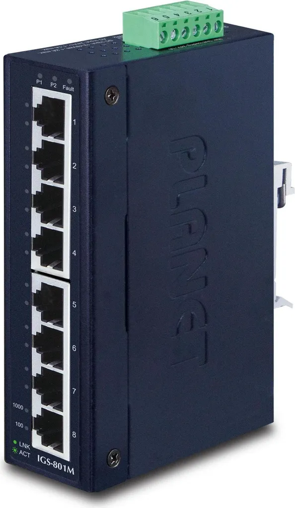 Switch Industriel PLANET 8 Ports Gigabit 10/100/1000Mbps Administrable