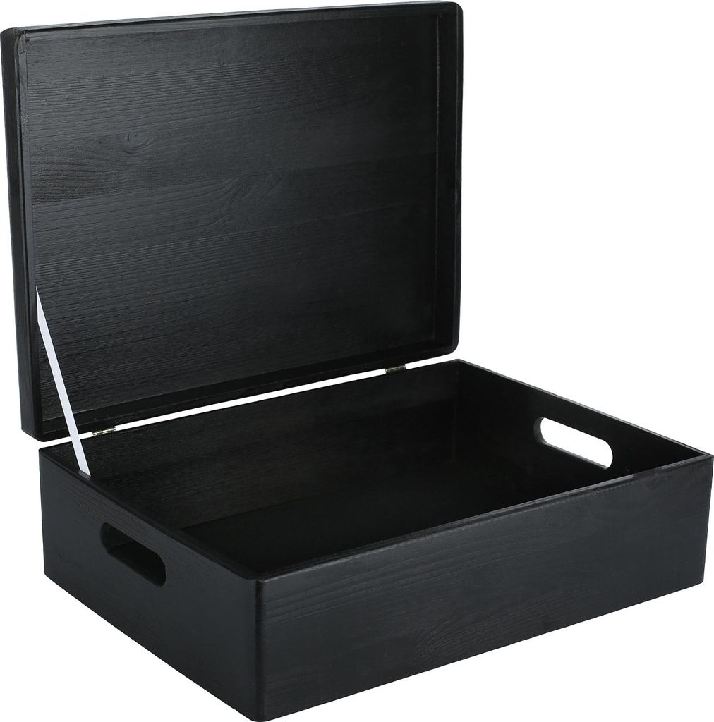 Creative Deco Boite de Rangement en Bois Noir 40 x 30 x 14 Image du produit 